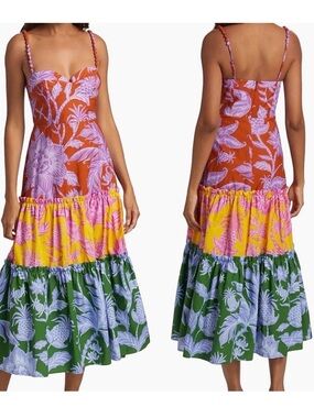 NWT Farm Rio Tropical Swing Mix Midi Dress - Small